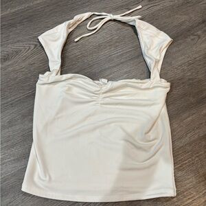 Garage White Halter Top